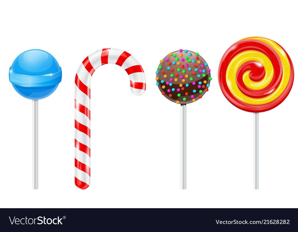 Lollipops Set Of Different Candies Royalty Free Vector Image