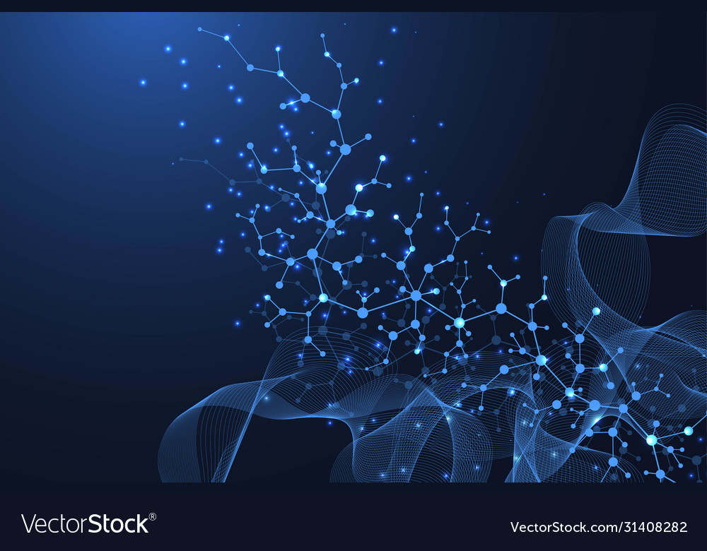 Molecular structure background science template Vector Image
