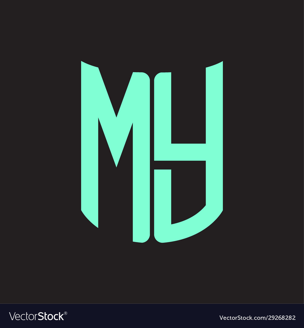 My logo monogram with ribbon style design template