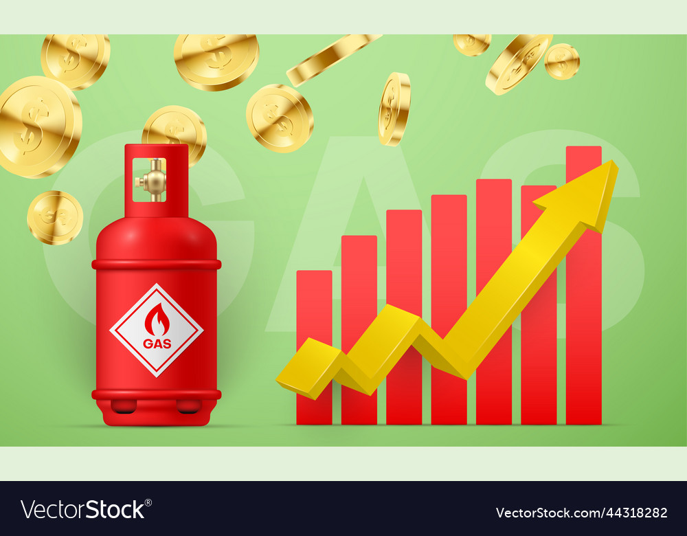 Rising gas prices infographic scheme Royalty Free Vector