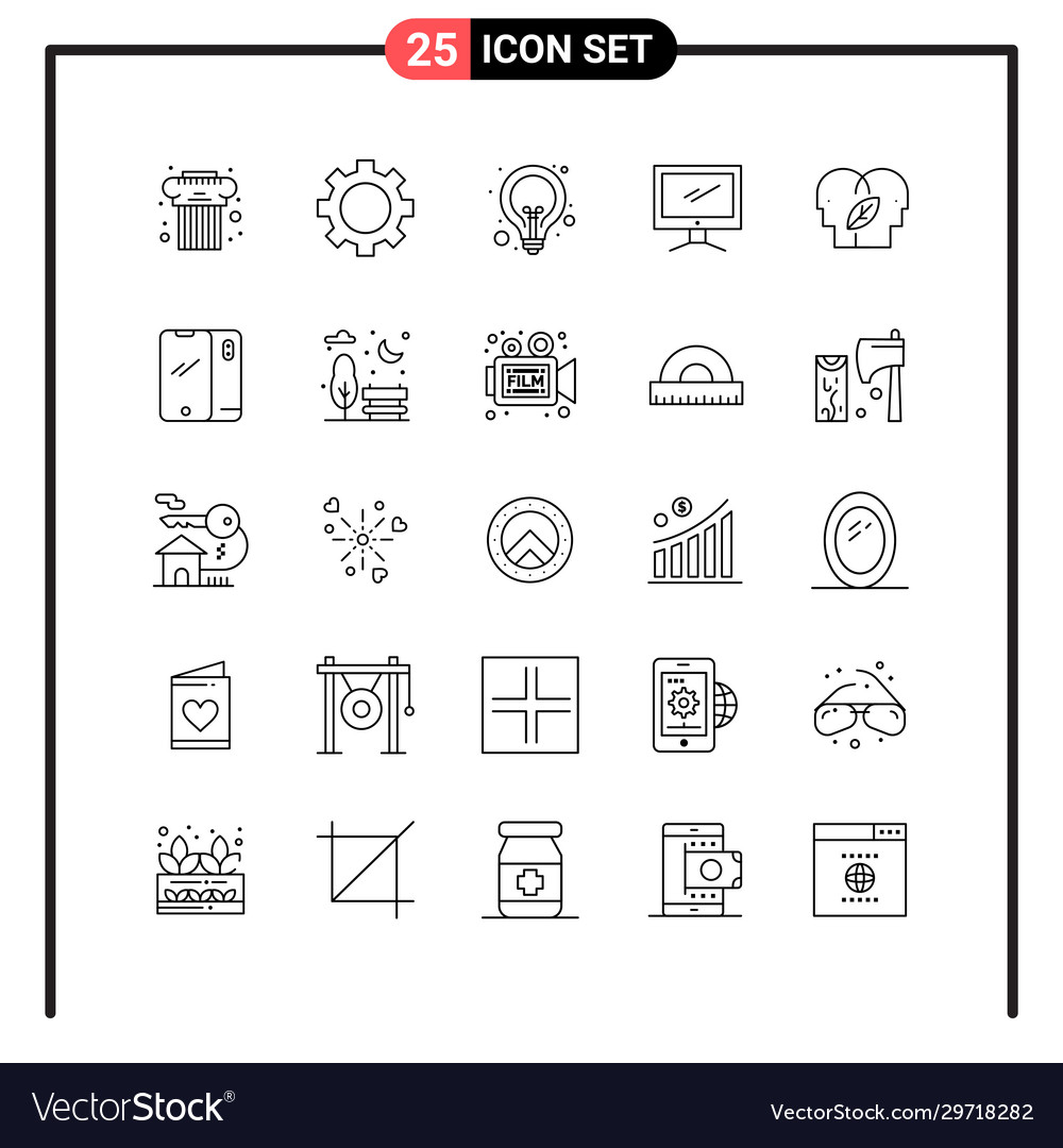 Set 25 line style icons for web and mobile vector image Set 25 line style icons for web and mobile