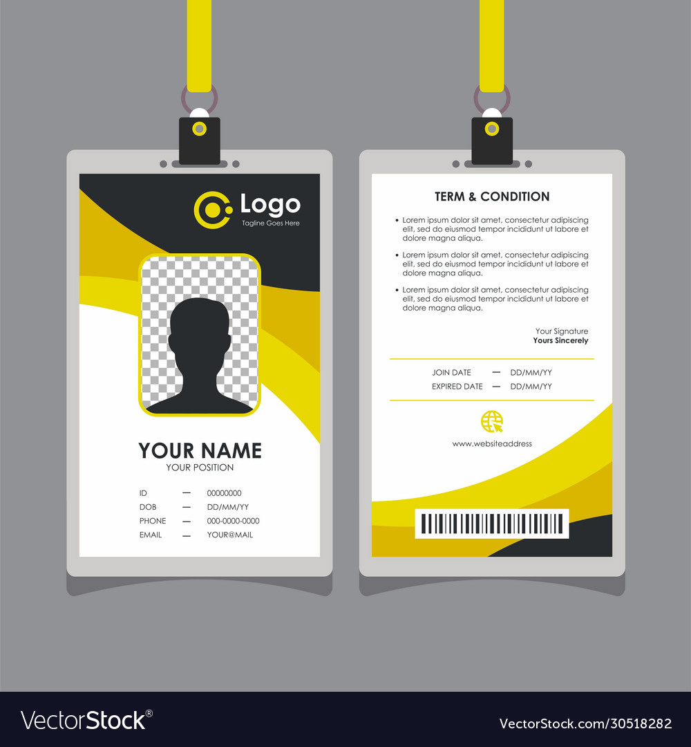 Yellow id. Yellow id. Yellow id. Yellow id. Identification card design.