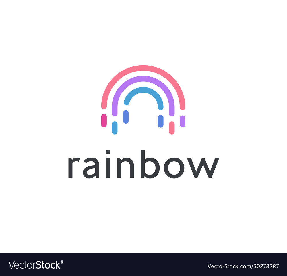 Abstract rainbow icon colorful semicircle Vector Image