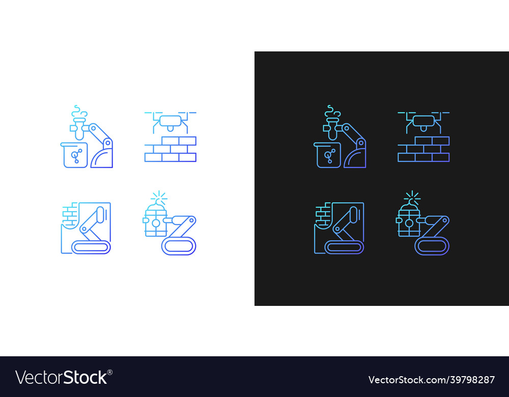 Automation in different industries gradient icons