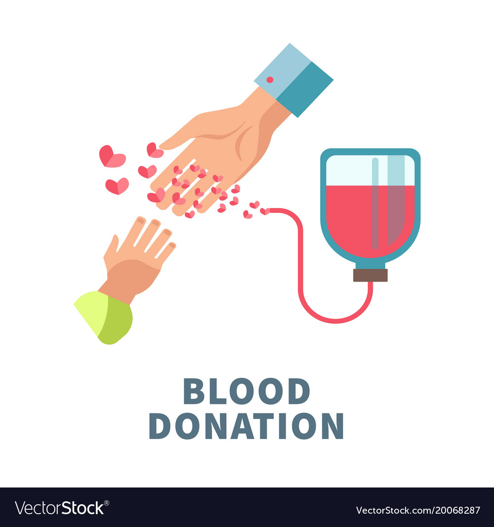 Blood donation agitative poster with adult Vector Image