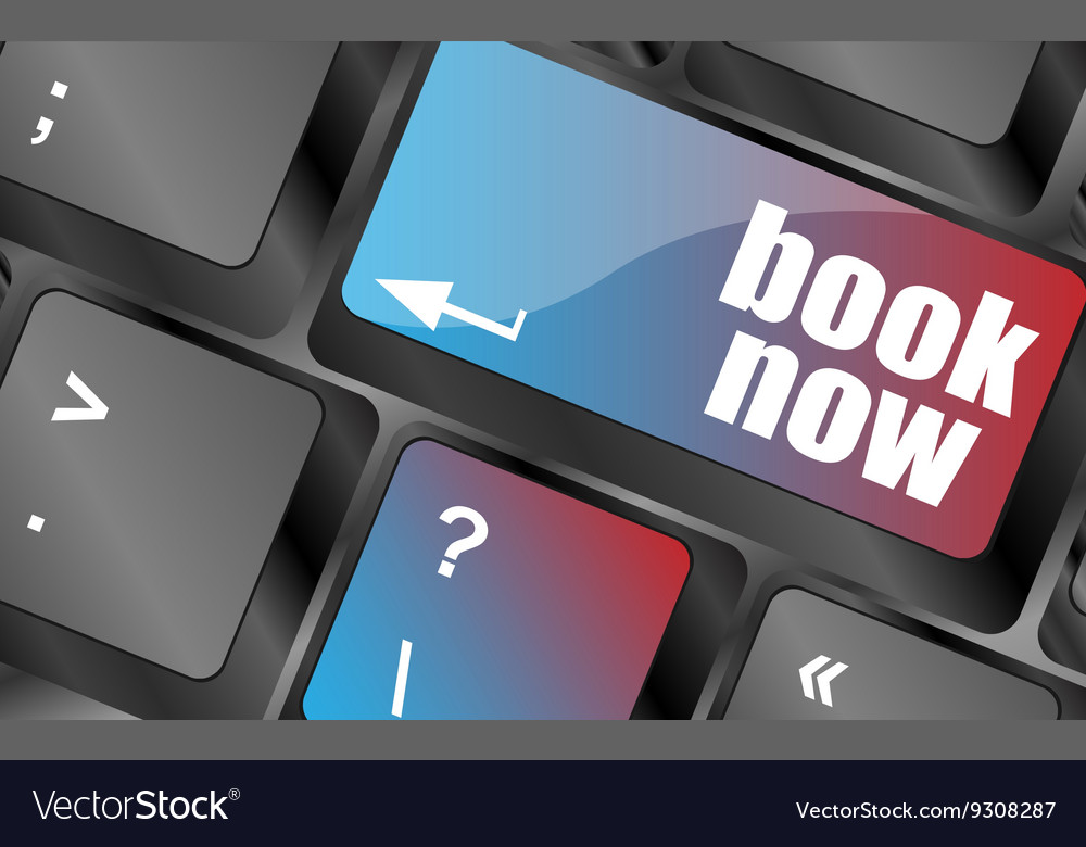 Book now button on keyboard key web icon