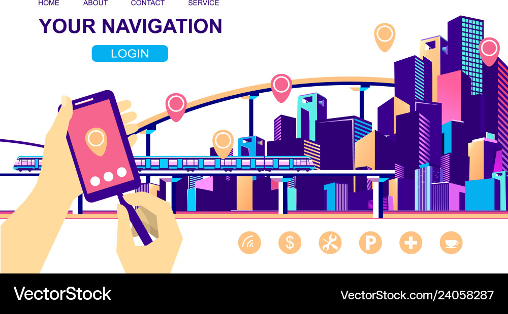 Concept city navigation Royalty Free Vector Image
