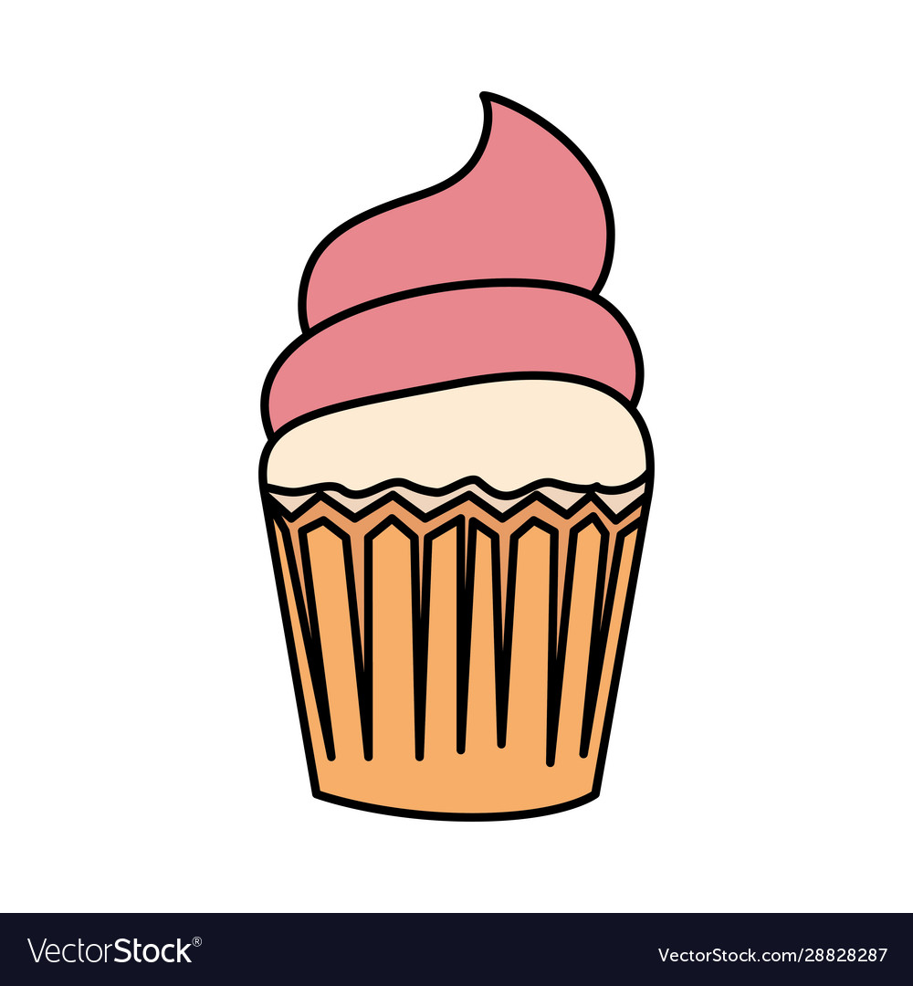 Delicious cupcake pastry isolated icon Royalty Free Vector