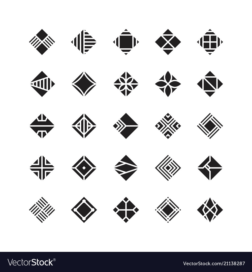 Diamond shape geometric icon ornament Royalty Free Vector