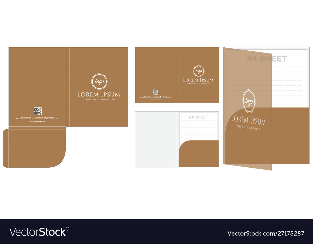 Die Cut Folder Mockup Template