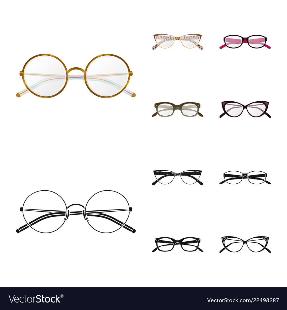 Isolated object of glasses and frame icon set