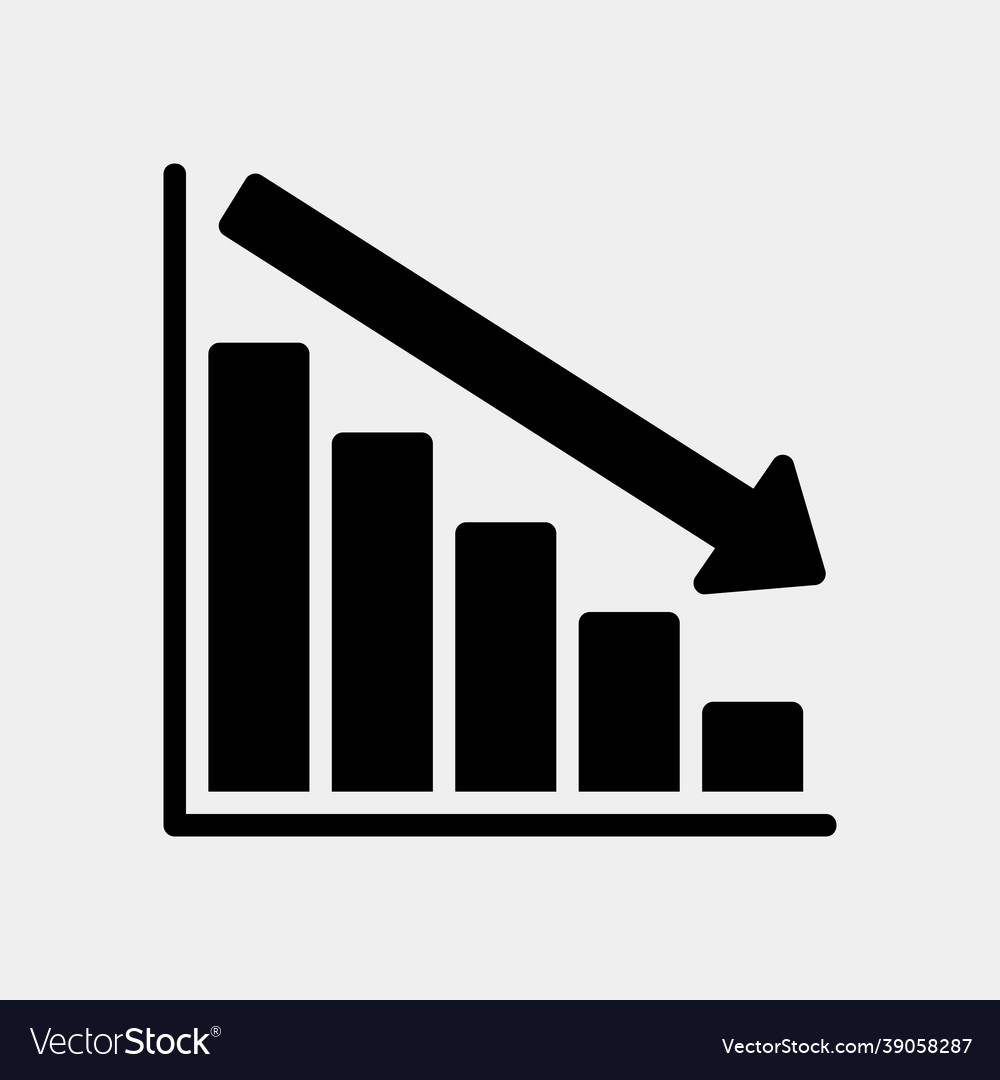 Loss icon in solid style for any projects vector image Loss icon in solid style for any projects