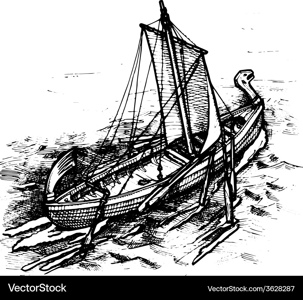 Old ship Royalty Free Vector Image - VectorStock
