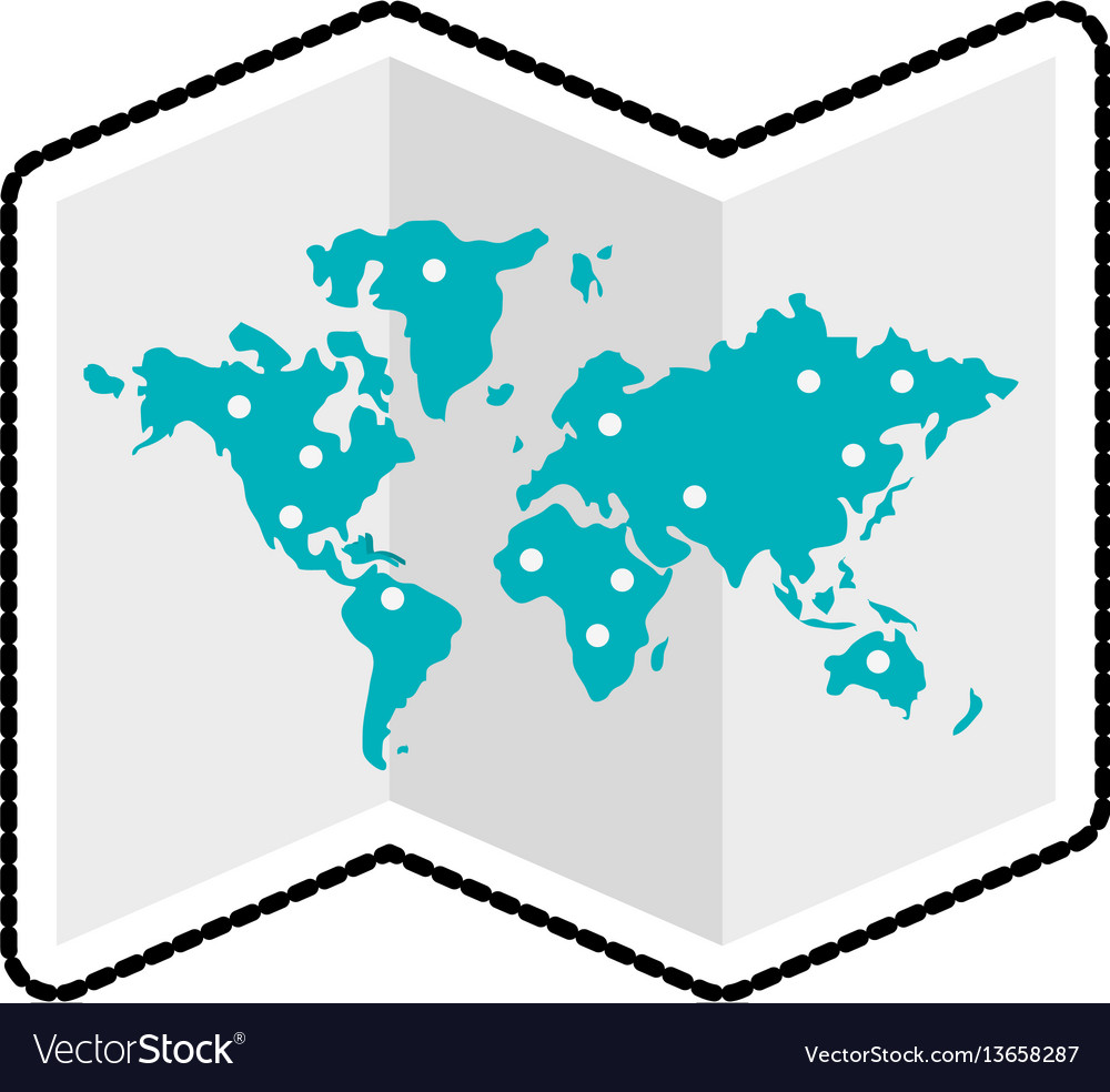 Paper map icon image vector image Paper map icon image