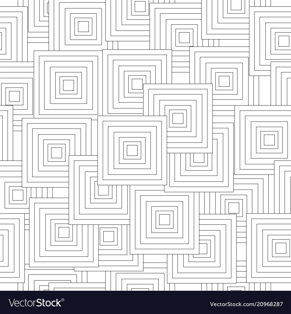 Seamless pattern with abstract black squares