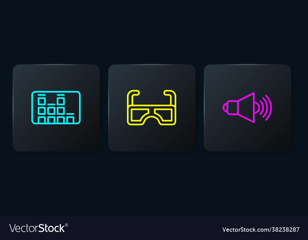 Set line music equalizer speaker volume Royalty Free Vector