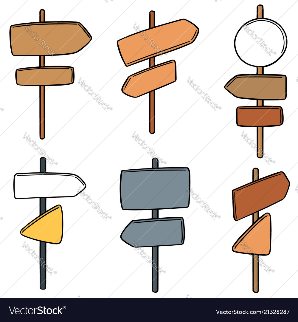 Set of direction post Royalty Free Vector Image