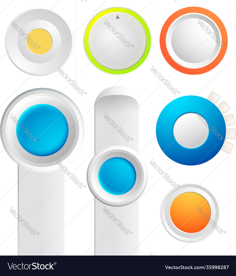 Set toggle buttons collection vector image Set toggle buttons collection