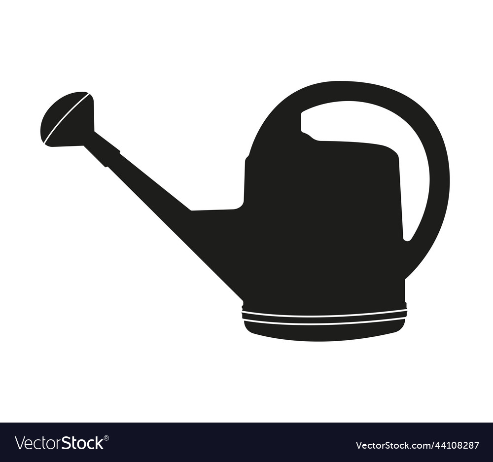 Watering can silhouette pot garden tool Royalty Free Vector