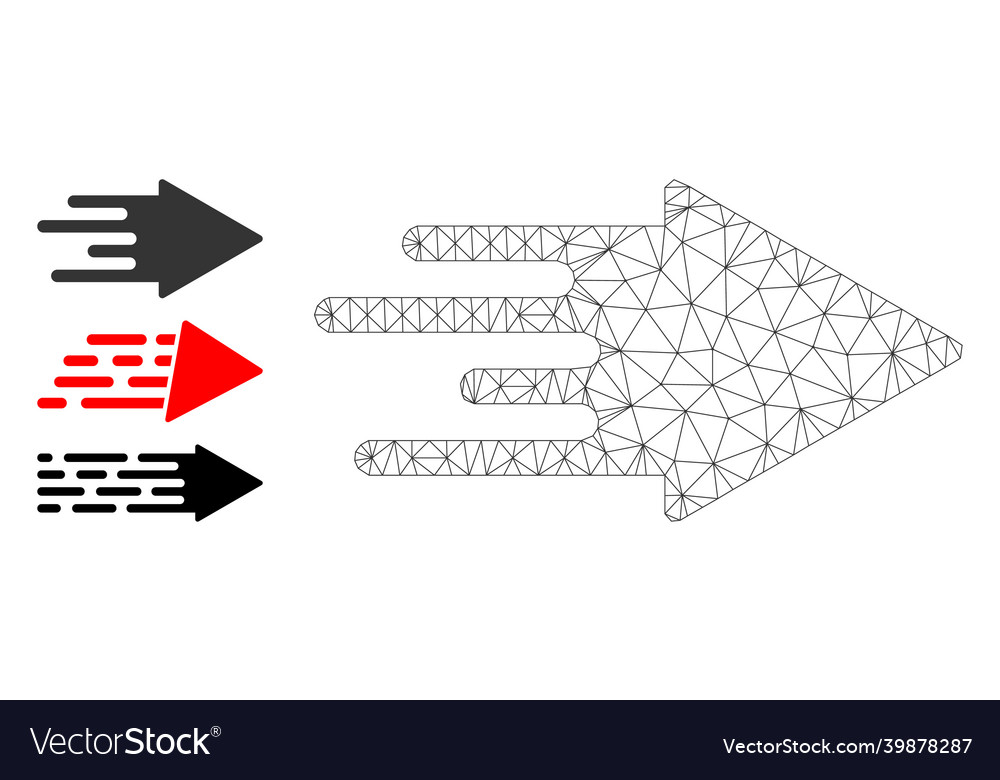Web mesh quick arrow icon and additional vector image Web mesh quick arrow icon and additional