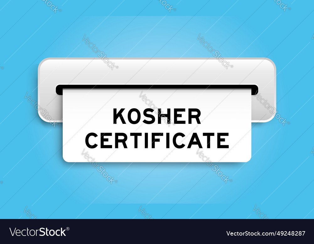 White coupon banner with word kosher certificate Vector Image