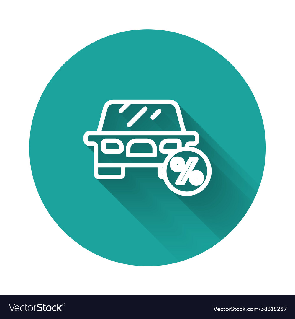 White line car leasing percent icon isolated