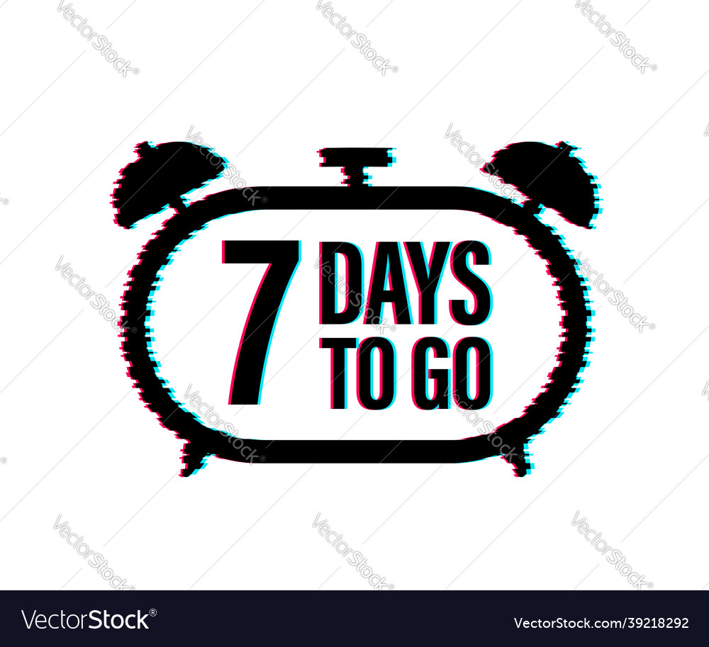 7 days to go countdown timer clock icon time