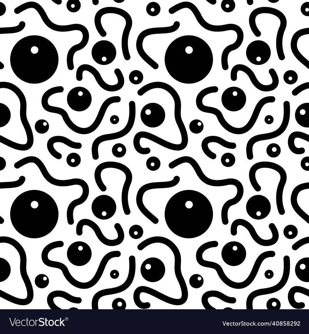 Abstract seamless pattern with worms and berries