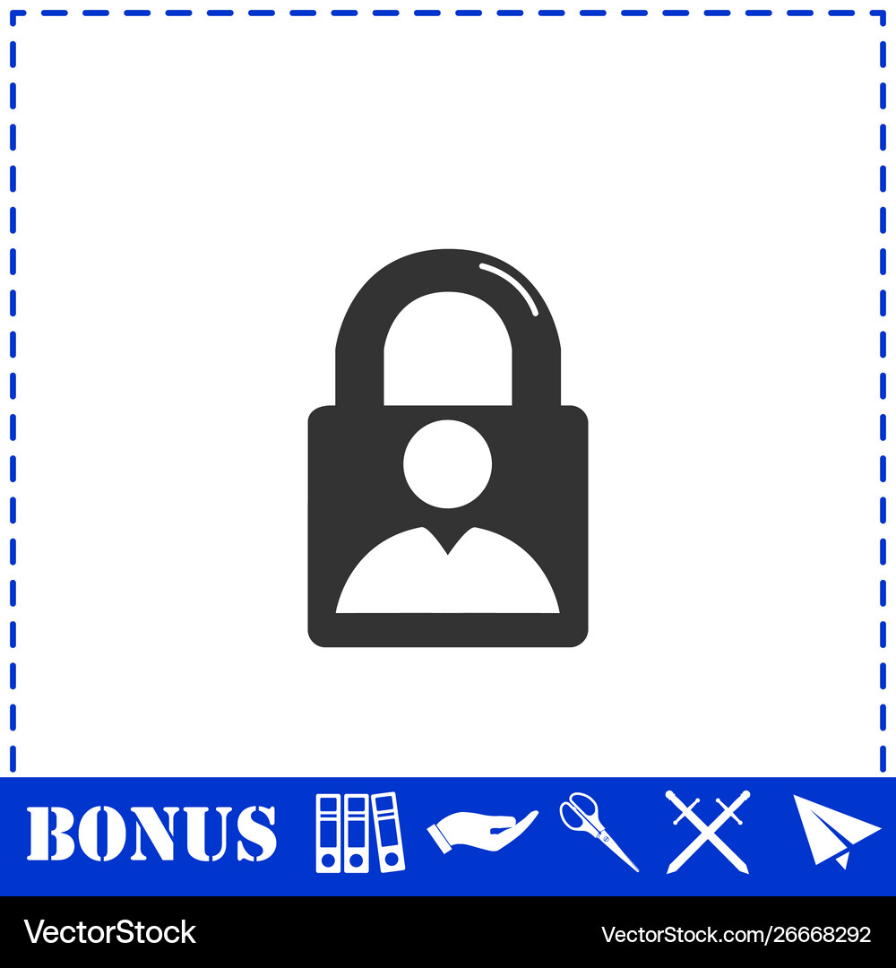 Authenticate icon flat Royalty Free Vector Image