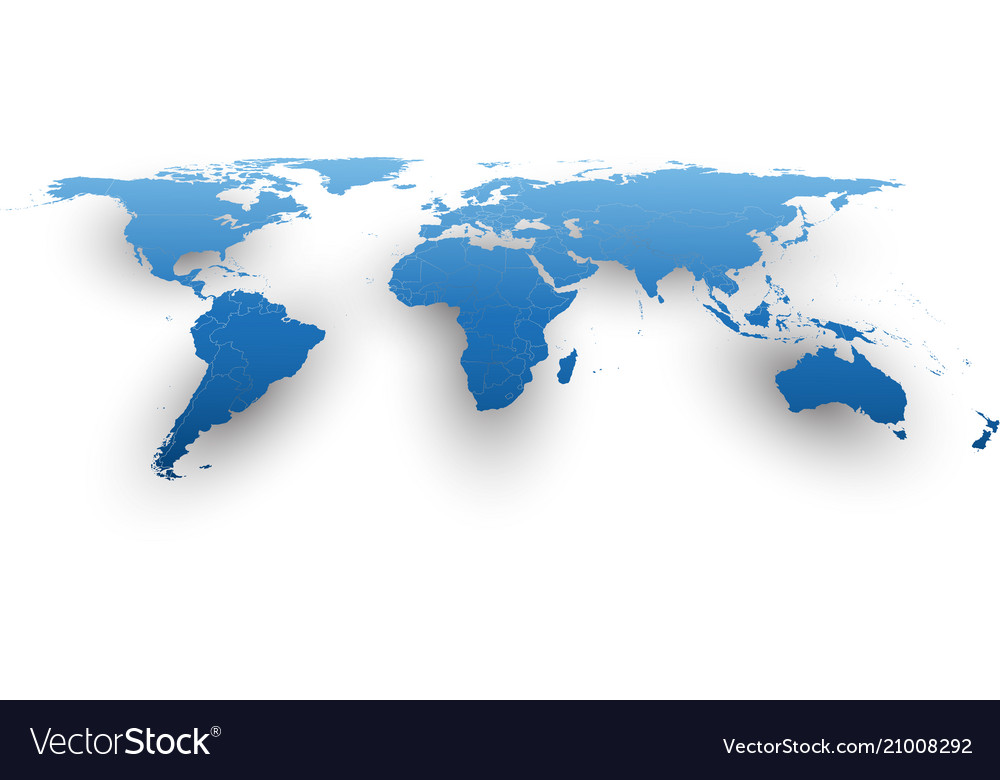 Blue World Map - Detailed Globe
