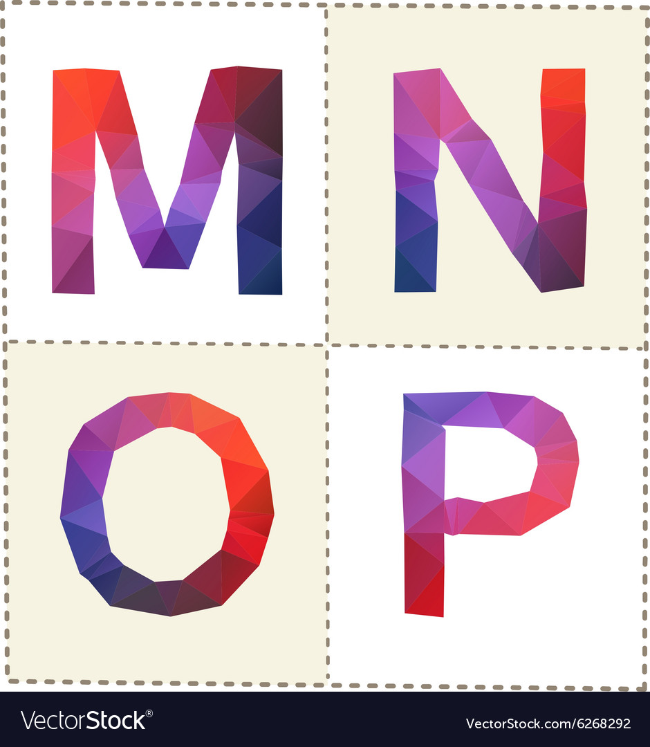 Colorful polygonal alphabet slim