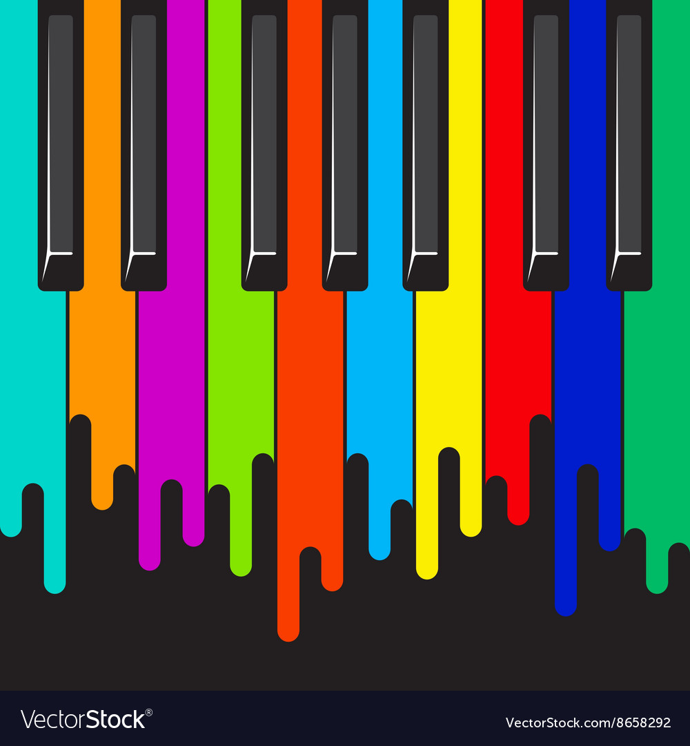 Colorful Rainbow Paint Piano Keyboard