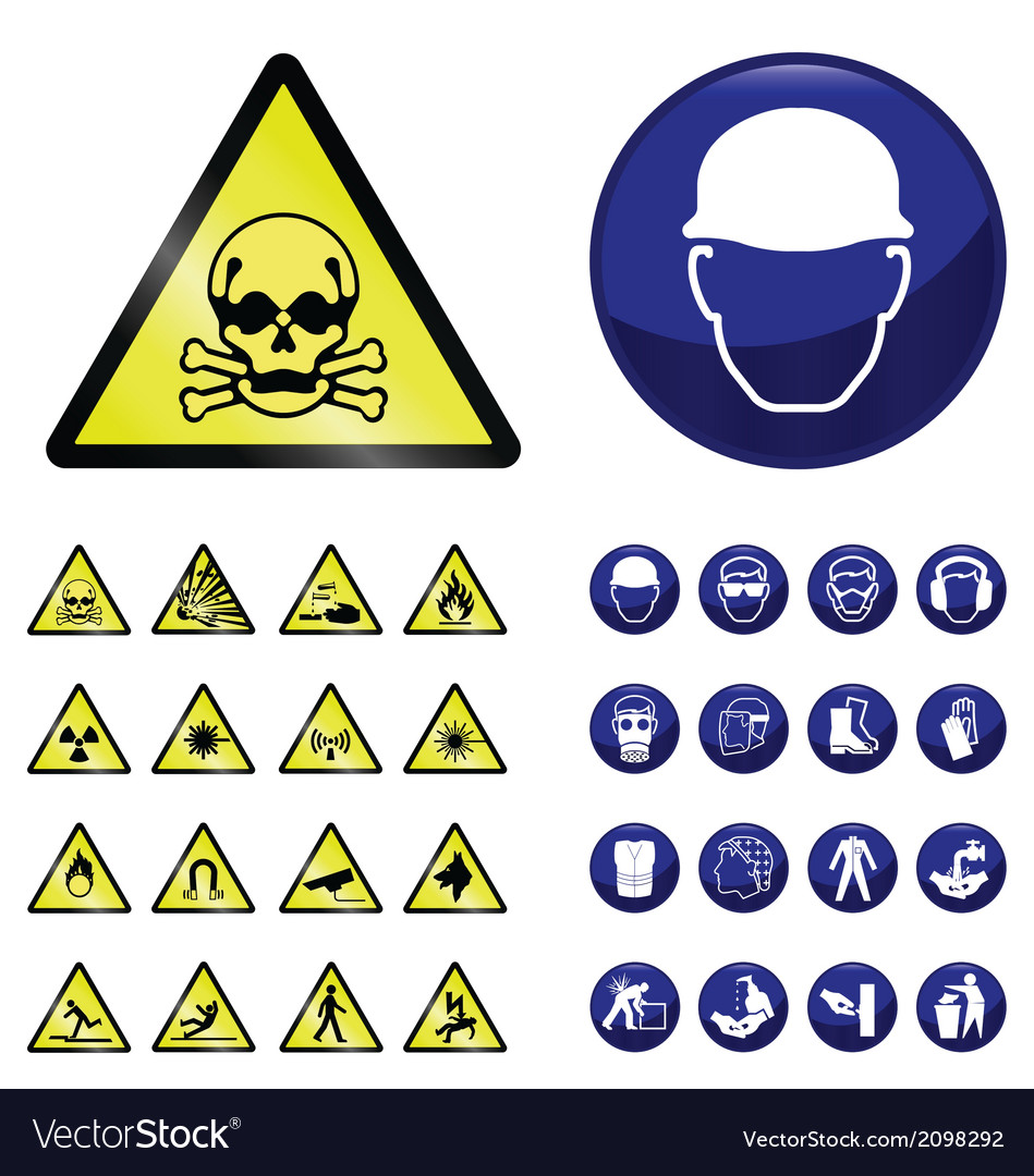 Construction and hazard signs Royalty Free Vector Image