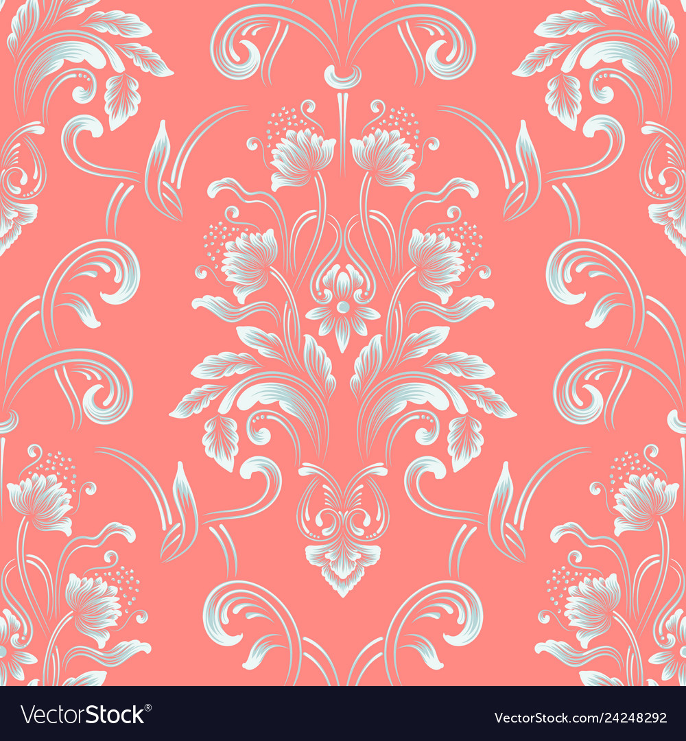 Damask seamless pattern element classical vector image Damask seamless pattern element classical