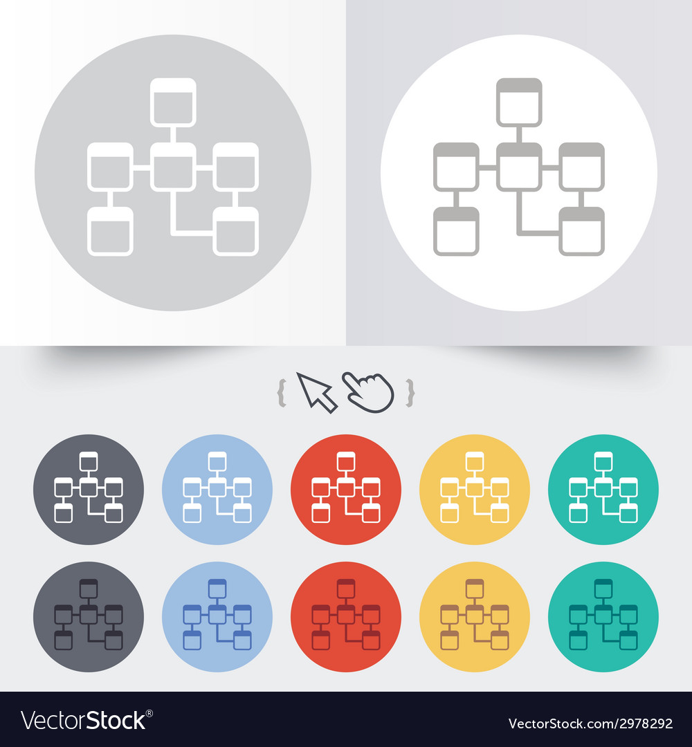 Database sign icon relational schema