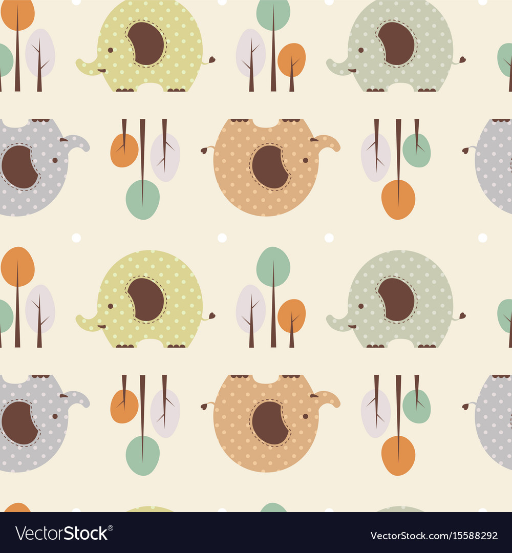 Elephant & Tree Pattern