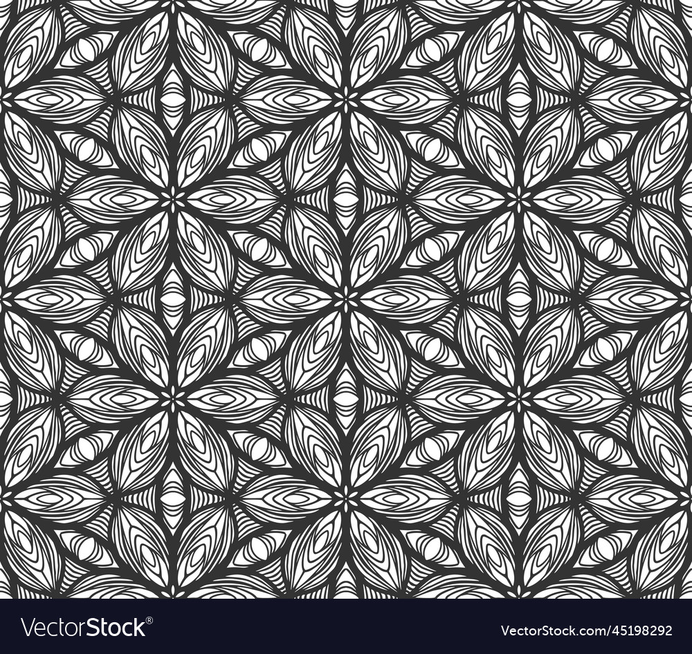 Flat arabic turkish fabric flower seamless pattern