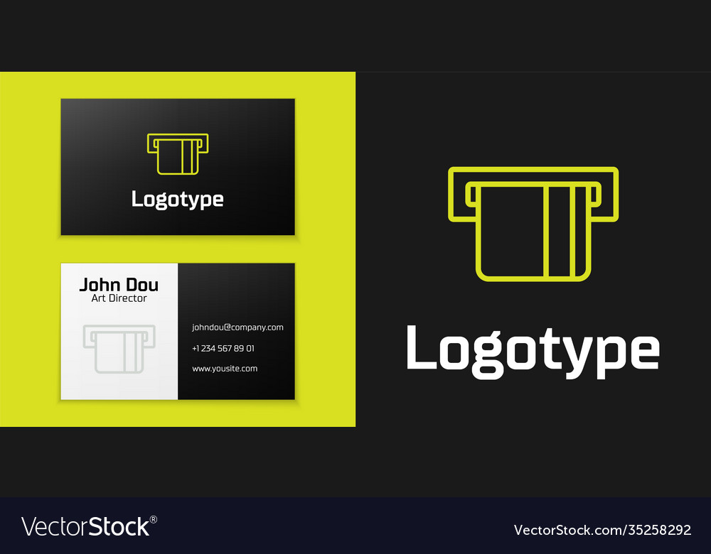 Logotype line credit card inserted in reader