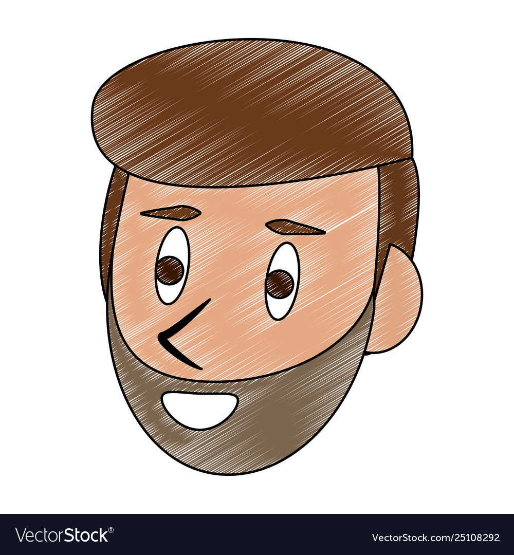 Man face cartoon scribble