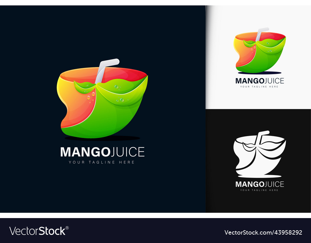 Mango juice logo design with gradient