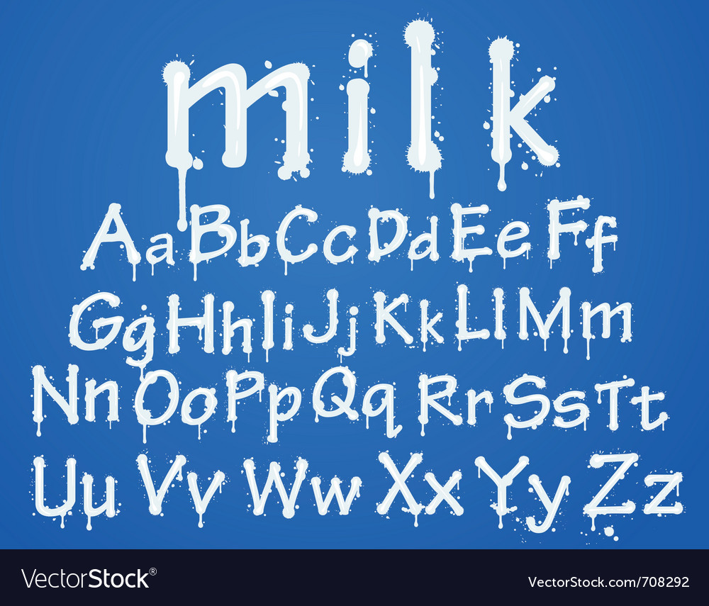 Milk alphabet on the wall