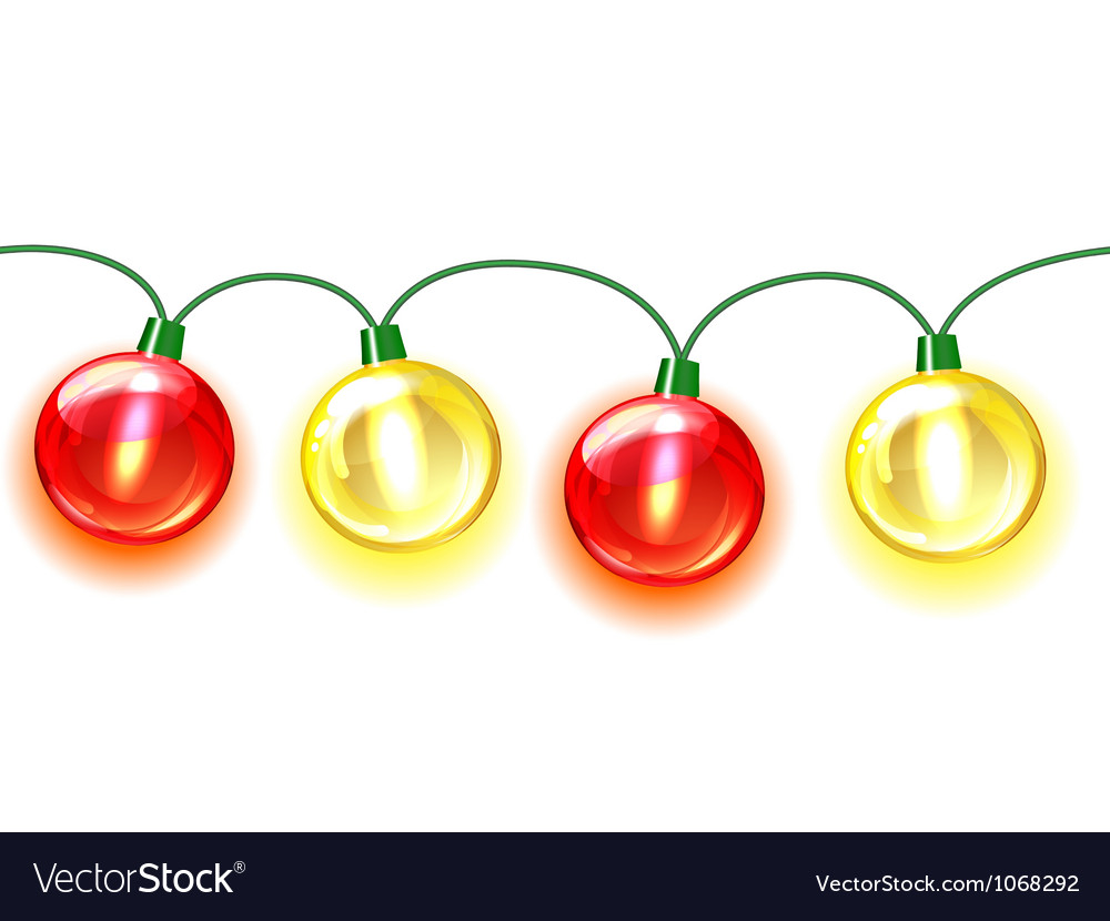 Multicolored Lamp Festive Garland Seamless Vector Image