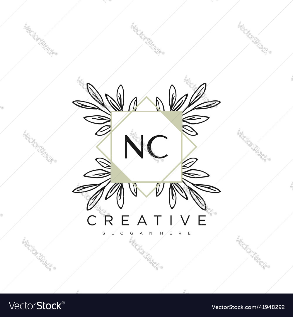 Nc initial letter flower logo template premium art