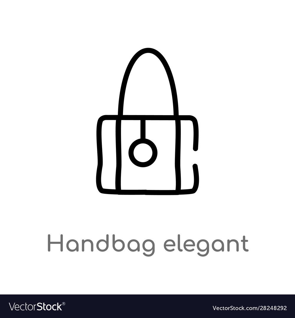 Outline Handtasche elegant de icon isoliert schwarz