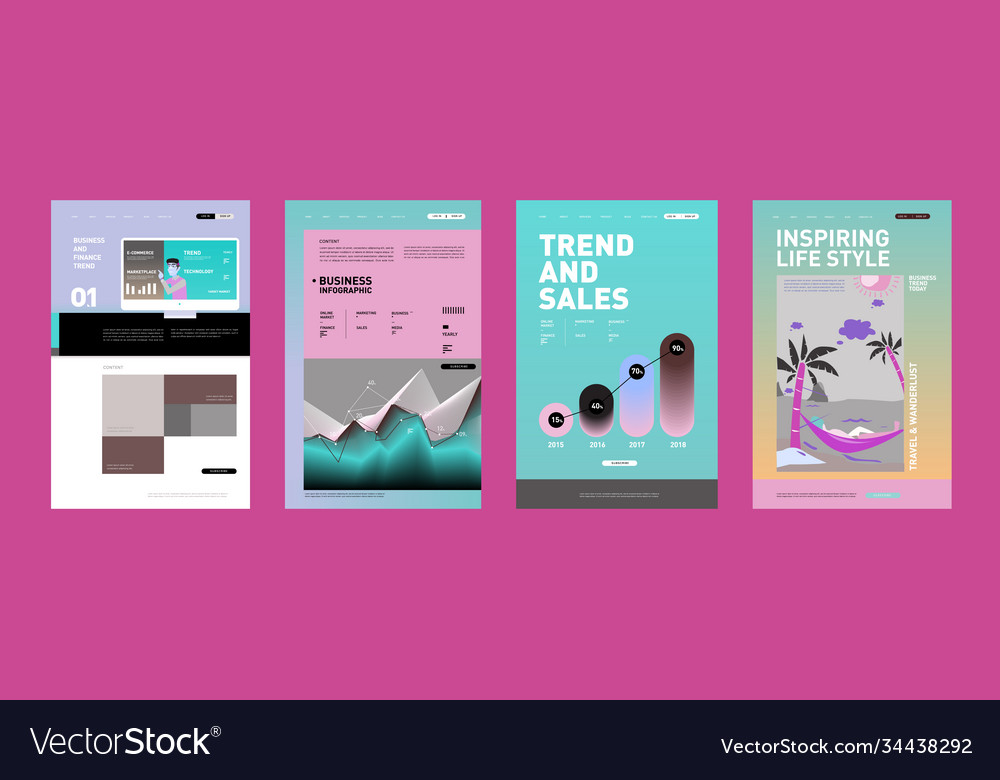 Presentation and website interface layout design Vector Image Presentation and website interface layout design