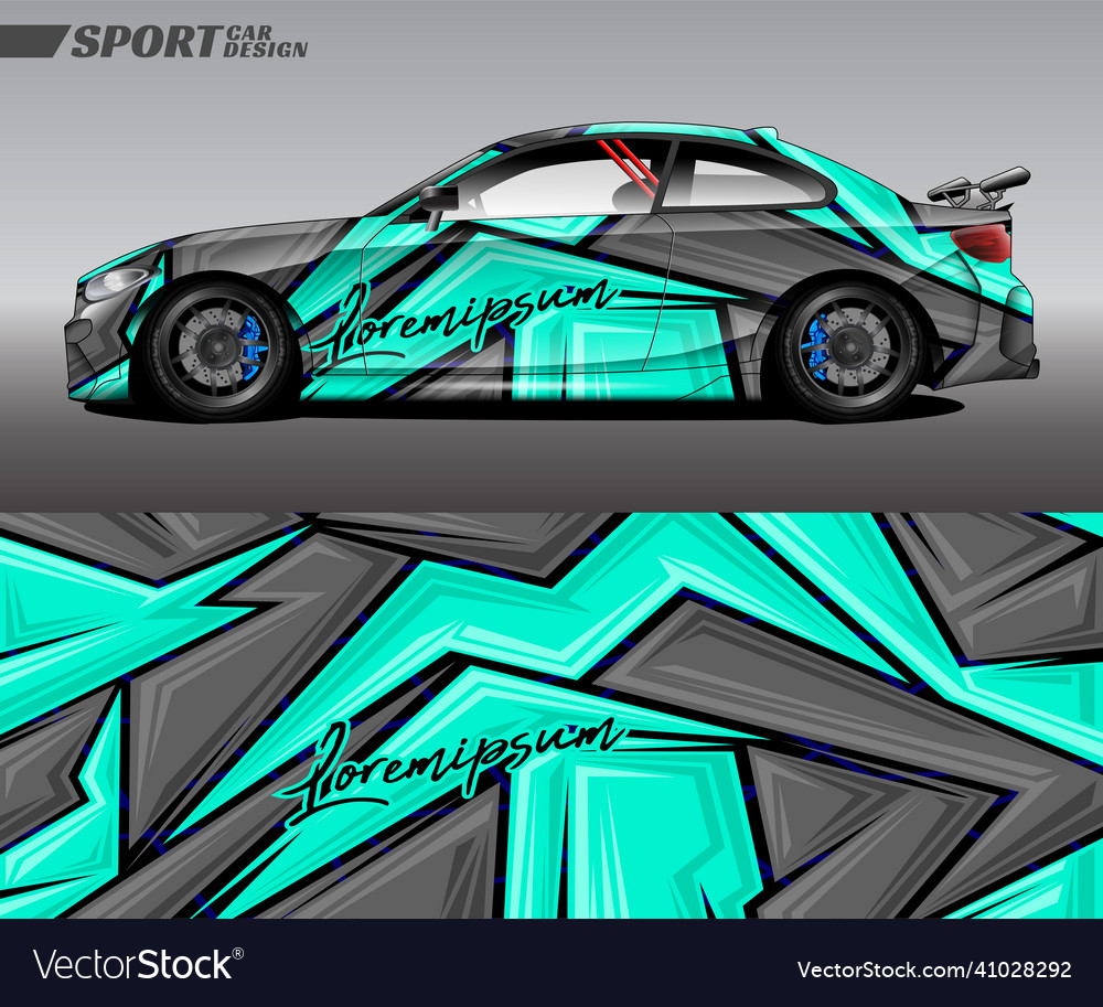 Racing car wrap design with special texture style Vector Image