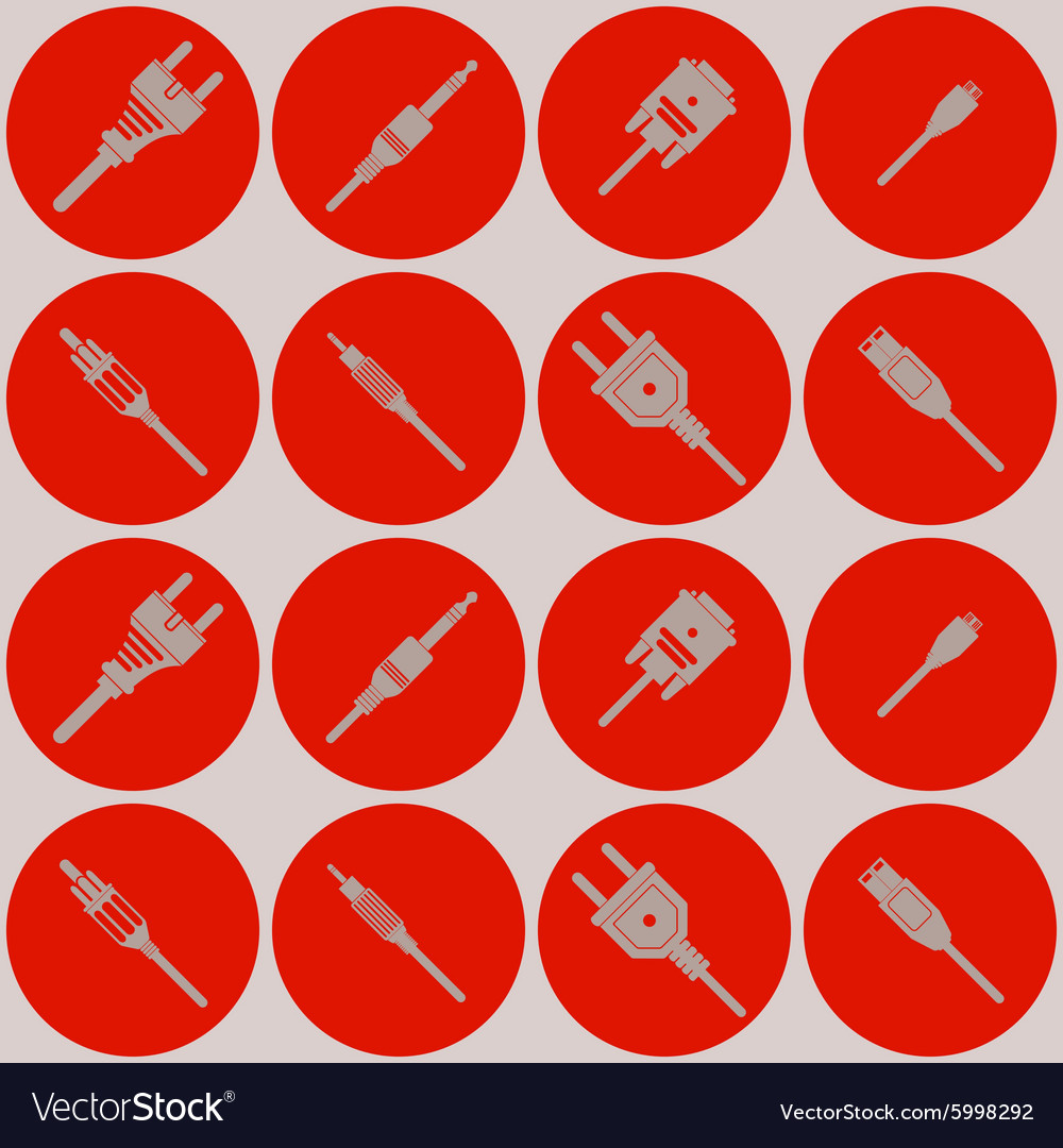 Seamless background with different power cord plug