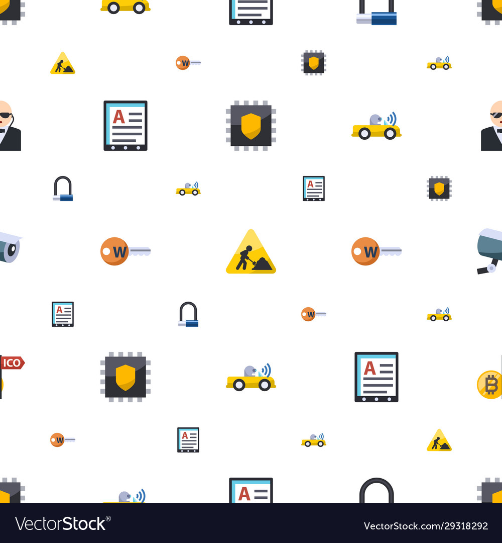 Security icons pattern seamless included editable