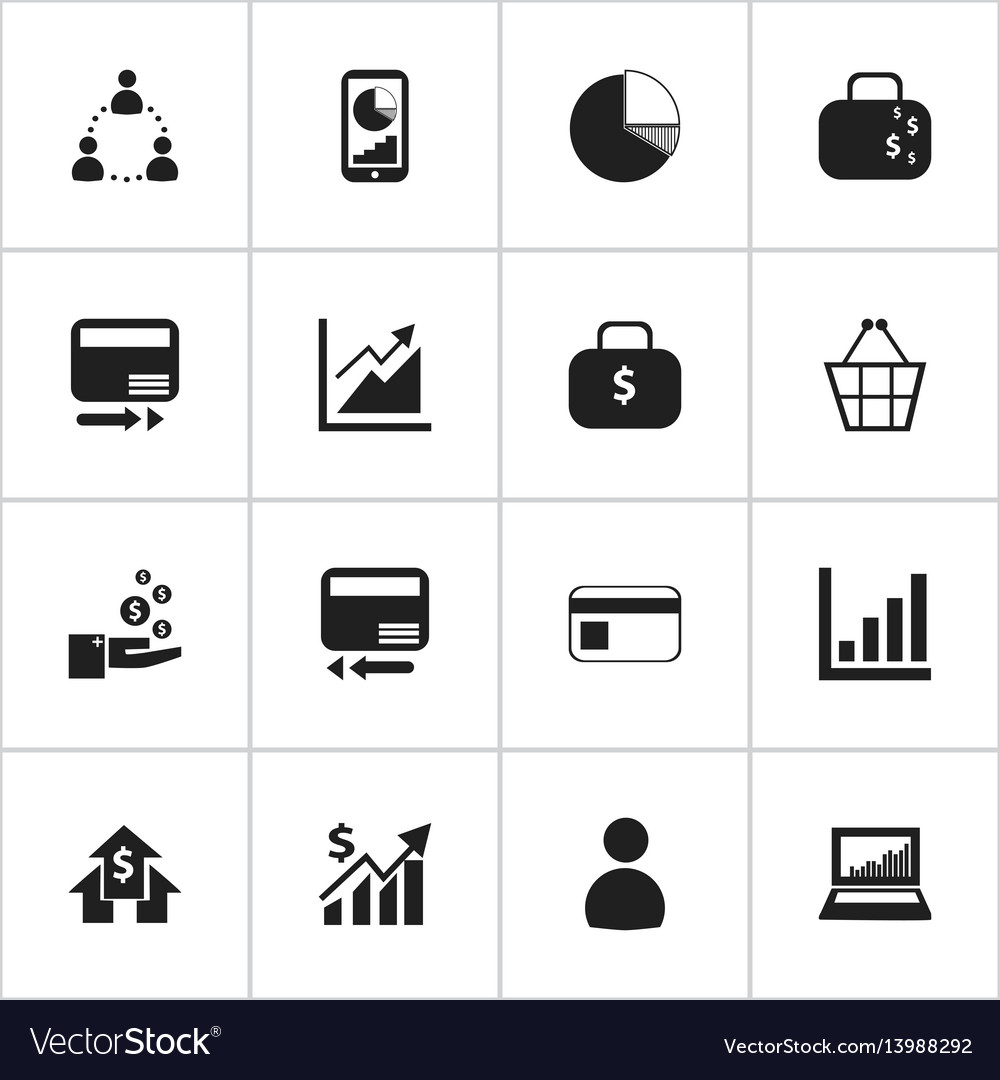 Set of 16 editable logical icons includes symbols vector image Set of 16 editable logical icons includes symbols