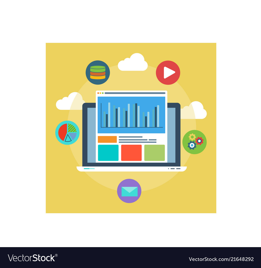 Web analytics design and optimize the results vector image Web analytics design and optimize the results